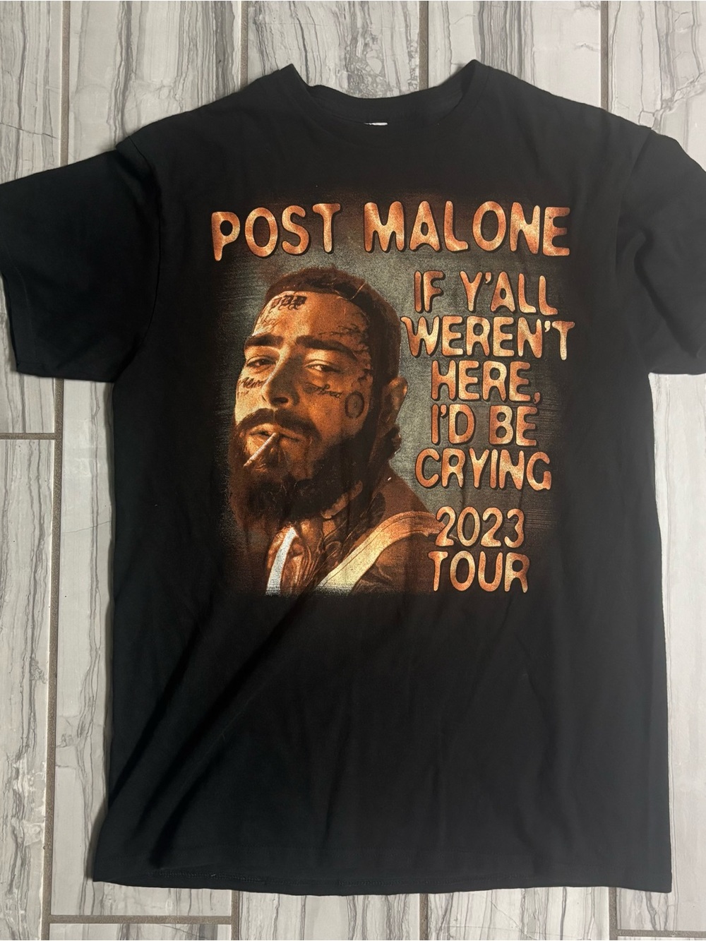 Post Malone 2023 Tour Black & Copper Graphic Tee